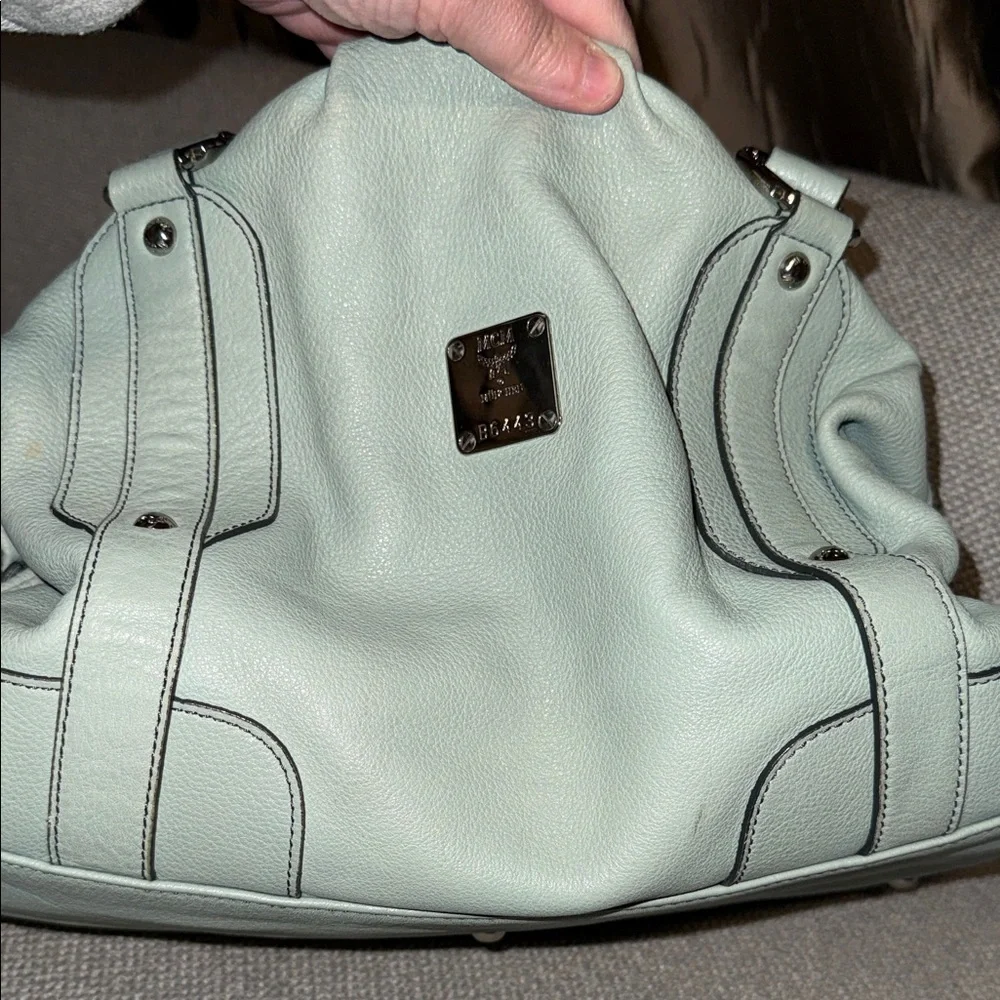 MCM Mint Green Satchel Bag